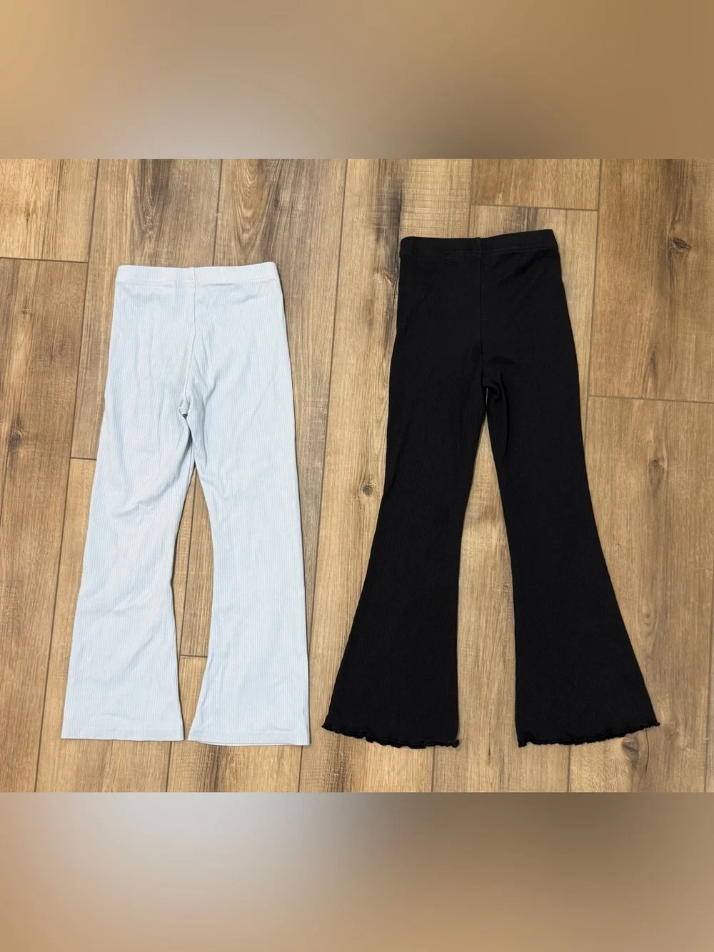Old Navy Kids Ribbed Flared Leggings - Light Blue & Black